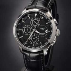 Tissot 1853 Chronograph Men’s Watch – Classic Black Dial with Leather Strap