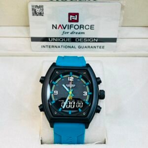 Naviforce Men’s Sports Watch – Premium Analog-Digital Display with Blue Silicone Strap