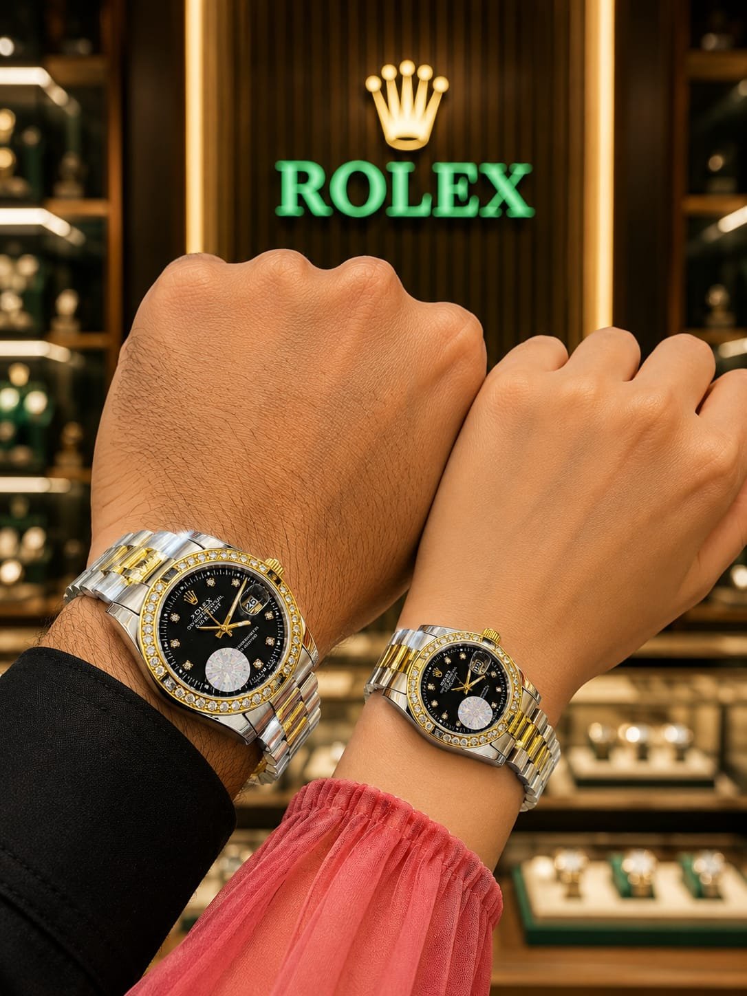 Rolex Couple Watches – Premium Stainless Steel Two-Tone